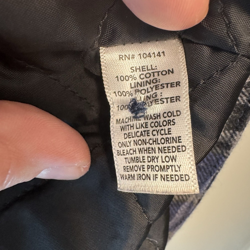 Field & Stream Men's Size Large Blue Flannel Shacket Quilted Lining Jacket - Picture 6 of 10